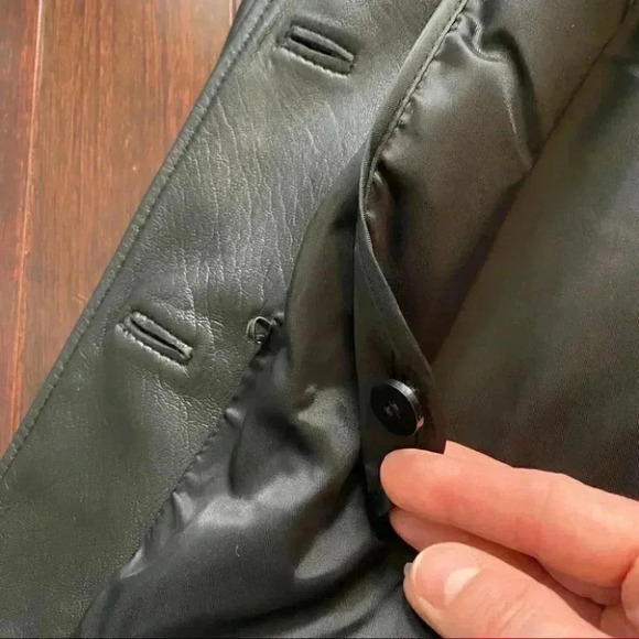 Danier Black Leather Jacket Blazer Button Front  Insulated Removable Liner Small - Picture 12 of 16